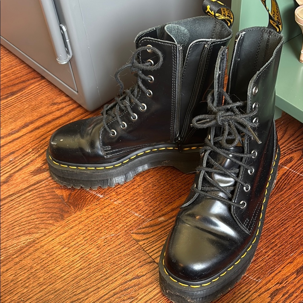 Dr. Martens Black Combat Boots with Chunky Sole